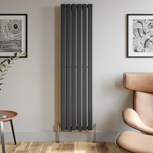 DuraTherm Vertical Single Flat Panel Designer Radiator - 1800 X 452mm Anthracite - Image 4