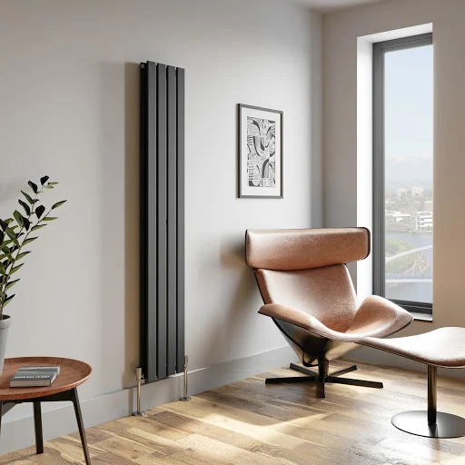 DuraTherm Vertical Double Flat Panel Designer Radiator - 1800 X 304mm Anthracite
