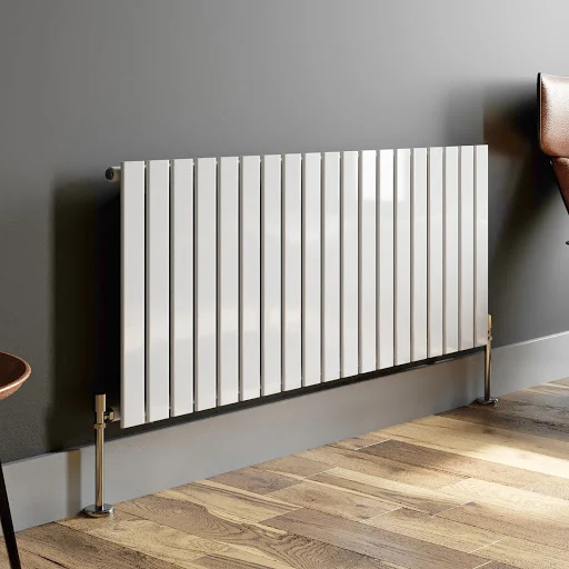DuraTherm Horizontal Single Flat Panel Designer Radiator - 600 X 1440mm White - Image 3