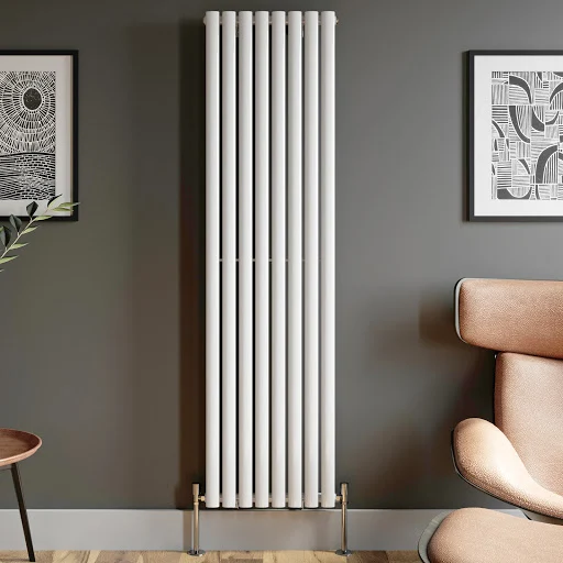 DuraTherm Vertical Oval Tube Single Panel Designer Radiator - 1800 X 480mm White - Image 4