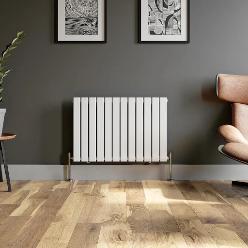 DuraTherm Horizontal Single Flat Panel Designer Radiator - 600 X 908mm White - Image 2