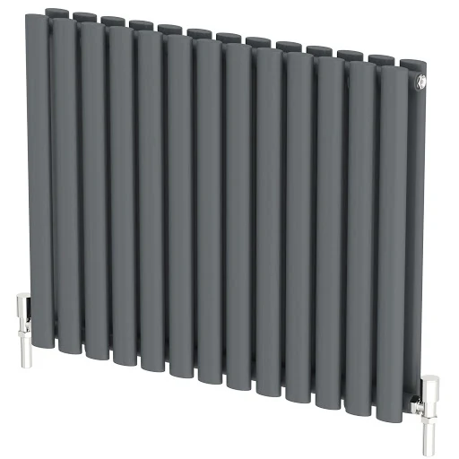 DuraTherm Horizontal Oval Tube Double Panel Designer Radiator - 600 X 780mm Anthracite - Image 6