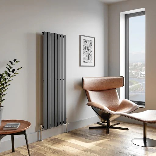 DuraTherm Vertical Single Flat Panel Designer Radiator - 1600 X 528mm Anthracite