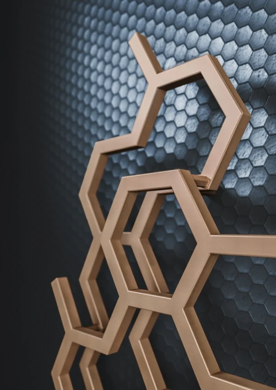 Terma Hex Designer Radiator 1200x486mm Bright Copper - WGH2X122048KBCOZX - Image 5