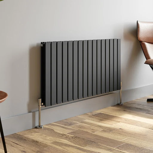 DuraTherm Horizontal Double Flat Panel Designer Radiator - 600 X 1216mm Anthracite - Image 3