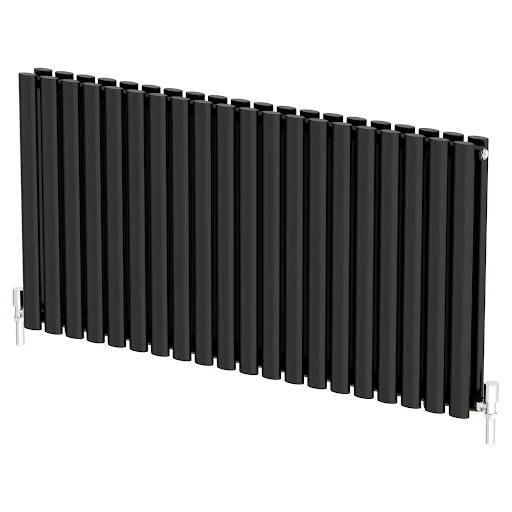 DuraTherm Horizontal Oval Tube Double Panel Designer Radiator - 600 X 1200mm Black - Image 3