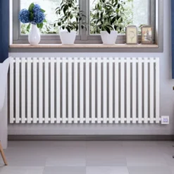 Terma Triga E Electric Horizontal 560mm X 1280mm Designer Radiator Sea Salt White - WLTRG056128-SFMSE7TS1D