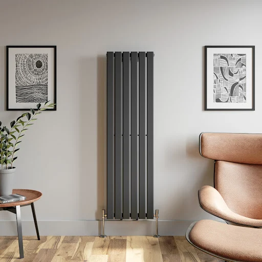 DuraTherm Vertical Single Flat Panel Designer Radiator - 1600 X 452mm Anthracite - Image 2