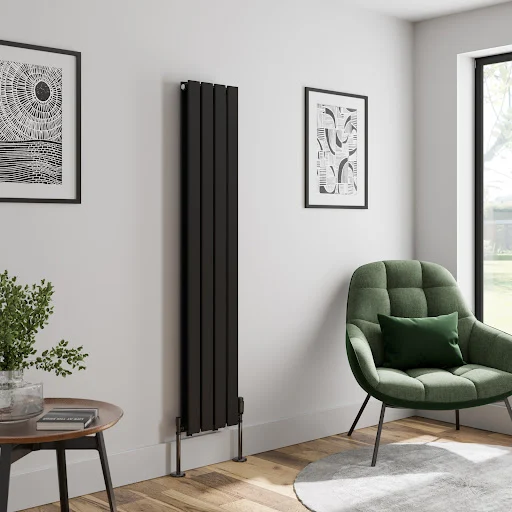 DuraTherm Vertical Double Flat Panel Designer Radiator - 1600 X 304mm Black - Image 2