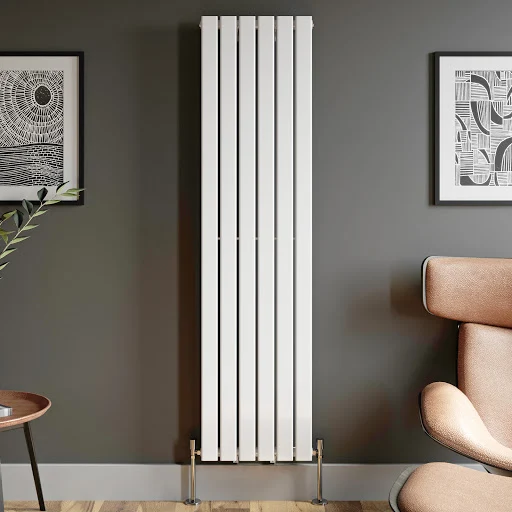 DuraTherm Vertical Single Flat Panel Designer Radiator - 1800 X 452mm White - Image 4