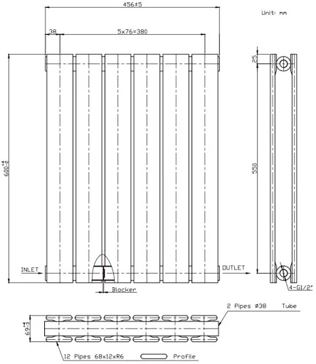 DuraTherm Horizontal Double Flat Panel Designer Radiator - 600 X 456mm White - Image 7