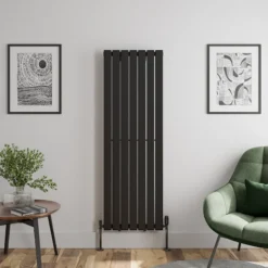 DuraTherm Vertical Single Flat Panel Designer Radiator - 1600 X 528mm Black