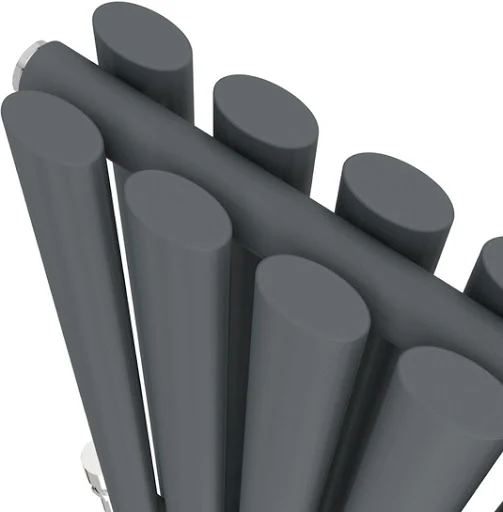 DuraTherm Horizontal Oval Tube Double Panel Designer Radiator - 600 X 420mm Anthracite - Image 5