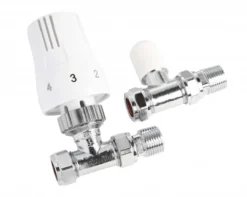 Ultraheat 15mm Straight TRV And Lockshield Pack - White - UAW851NL