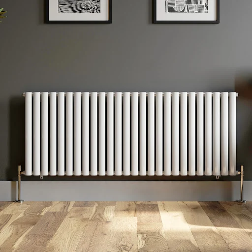 DuraTherm Horizontal Oval Tube Single Panel Designer Radiator - 600 X 1560mm White - Image 4