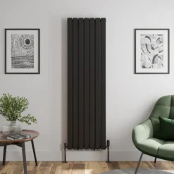 DuraTherm Vertical Double Flat Panel Designer Radiator - 1800 X 532mm Black