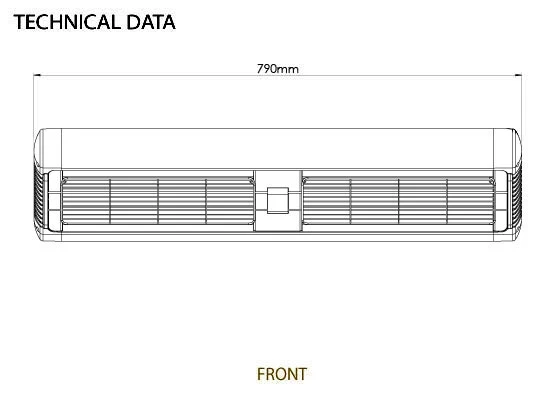 Tansun Sorrento IP Low Glare Black 4.0kW Outdoor Heater - SOR220IPDB - Image 3