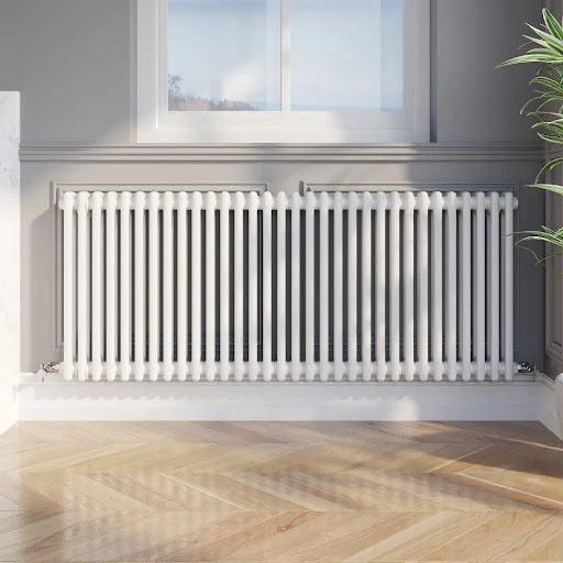 Park Lane Traditional Colosseum Double Bar Column Radiator White 600 X 1460mm