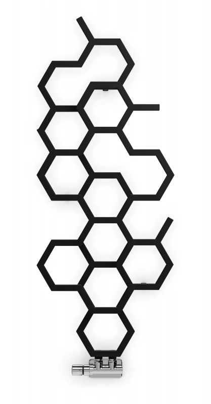 Terma Hex Designer Radiator 1200x486mm Matt Black - WGH2X122048KS95ZX - Image 2