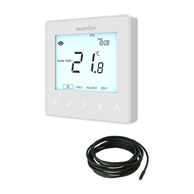 Heatmiser NeoStat-e Electric Floor Heating Thermostat - Glacier White - Image 2