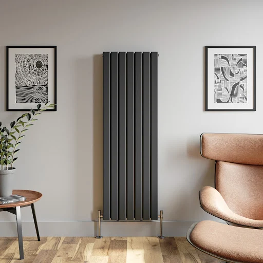DuraTherm Vertical Double Flat Panel Designer Radiator - 1600 X 532mm Anthracite - Image 2