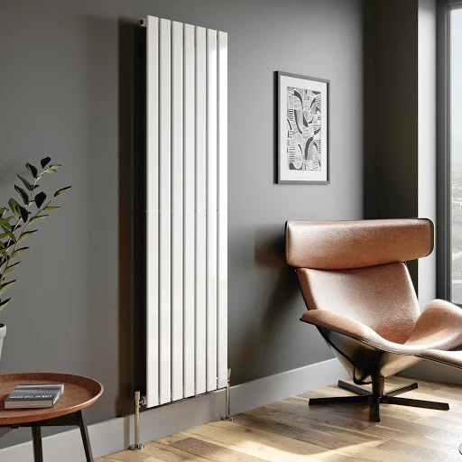 DuraTherm Vertical Single Flat Panel Designer Radiator - 1800 X 528mm White - Image 3