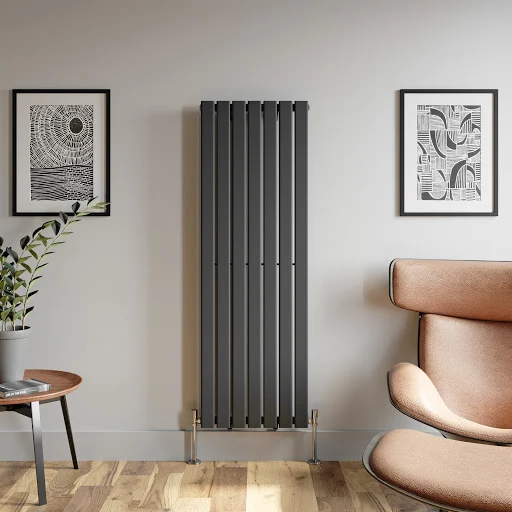 DuraTherm Vertical Single Flat Panel Designer Radiator - 1600 X 528mm Anthracite - Image 2