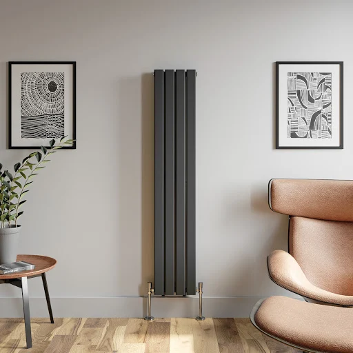 DuraTherm Vertical Double Flat Panel Designer Radiator - 1600 X 304mm Anthracite - Image 2