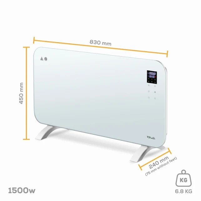 TCP Smart 1500W Glass Electric Panel Heater White - SMARADGWH1500UK - Image 10