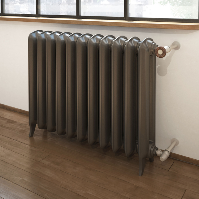 Terma Plain 2 Cast Iron Radiator 620x852mm Raw Metal - WGPLF062085