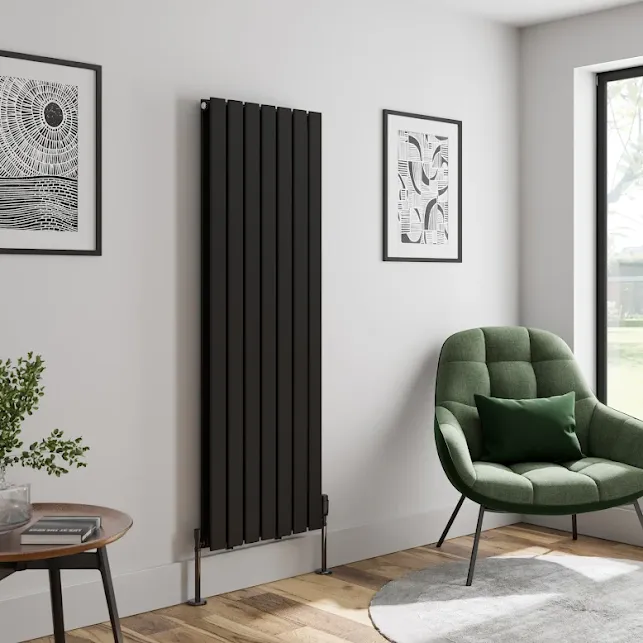 DuraTherm Vertical Double Flat Panel Designer Radiator - 1600 X 532mm Black - Image 2