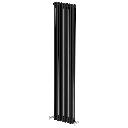 Park Lane Traditional Vertical Colosseum Double Bar Column Radiator Black - 1800 X 380mm - Image 3