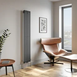 DuraTherm Vertical Single Flat Panel Designer Radiator - 1800 X 300mm Anthracite