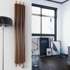 Terma Ribbon V E Electric Vertical 1800mm X 290mm Designer Electric Radiator Bright Copper - WLRVE180029KBCOE8MOBP