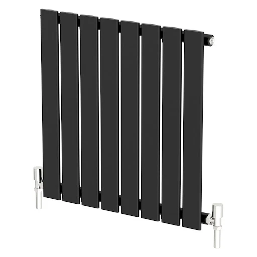 DuraTherm Horizontal Single Flat Panel Designer Radiator - 600 X 604mm Black - Image 3