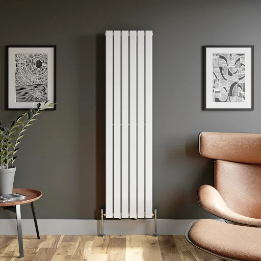 DuraTherm Vertical Single Flat Panel Designer Radiator - 1800 X 452mm White - Image 2