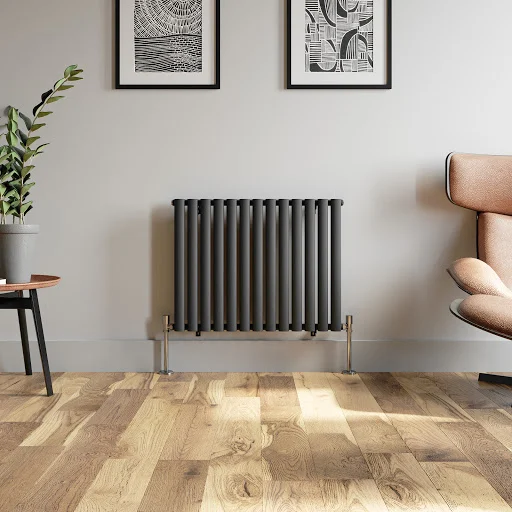 DuraTherm Horizontal Oval Tube Single Panel Designer Radiator -600 X 780mm Anthracite - Image 2