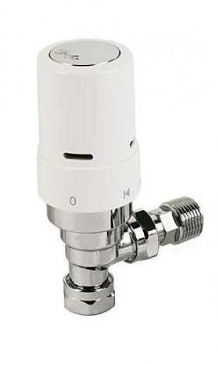 Danfoss Ras-D2 TRV 10mm/15mm (Chrome & White) Angled - 013G601300
