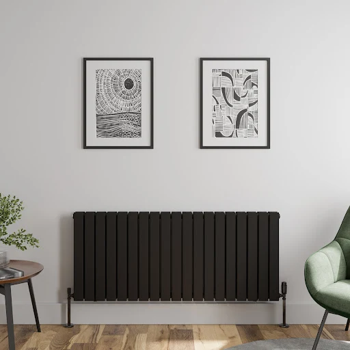 DuraTherm Horizontal Double Flat Panel Designer Radiator - 600 X 1444mm Black