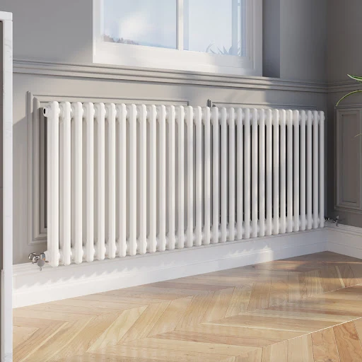 Park Lane Traditional Colosseum Double Bar Column Radiator White 600 X 1460mm - Image 2