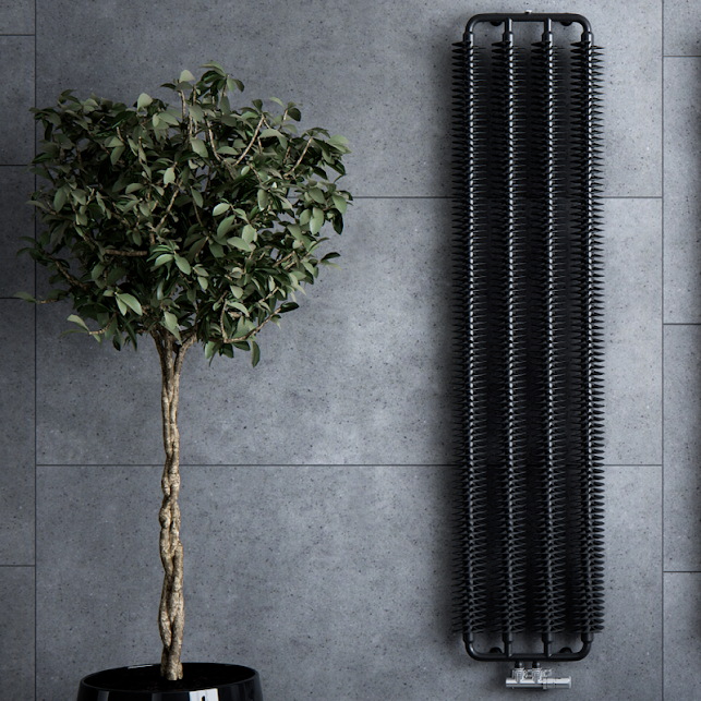 Terma Ribbon V Designer Radiator 1720x390mm Metallic Black - WGQ16172039KMBCZX