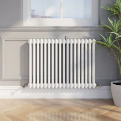 Park Lane Traditional Colosseum Double Bar Column Radiator White 600 X 830mm