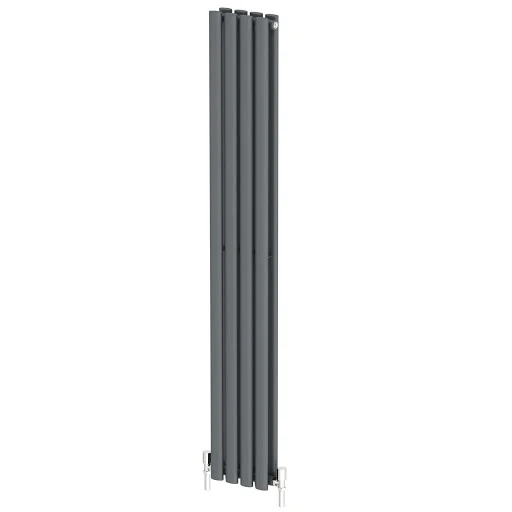 DuraTherm Vertical Oval Tube Double Panel Designer Radiator - 1600 X 240mm Anthracite - Image 6