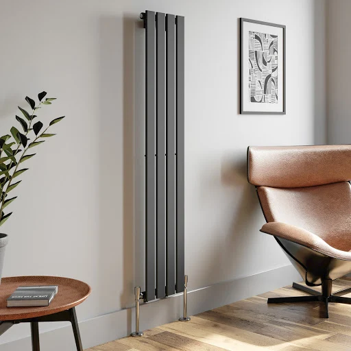 DuraTherm Vertical Single Flat Panel Designer Radiator - 1600 X 300mm Anthracite - Image 3