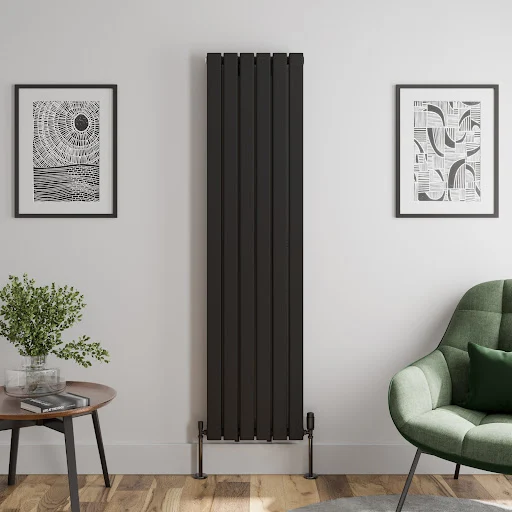 DuraTherm Vertical Double Flat Panel Designer Radiator - 1800 X 456mm Black