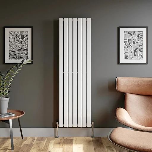DuraTherm Vertical Single Flat Panel Designer Radiator - 1800 X 528mm White - Image 2