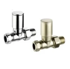 Pegler Terrier Decor Straight Minimalist Manual Radiator Valve Pairs - 632306