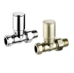 Pegler Terrier Decor Straight Minimalist Manual Radiator Valve Pairs - 632306