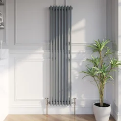 Park Lane Traditional Vertical Colosseum Double Bar Column Radiator Anthracite - 1600 X 380mm