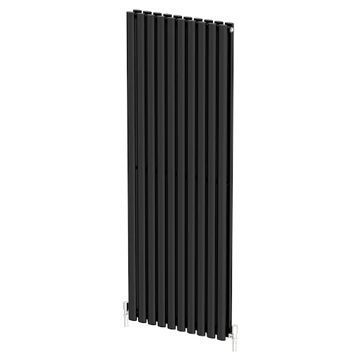 DuraTherm Vertical Oval Tube Double Panel Designer Radiator - 1600 X 600mm Black - Image 3